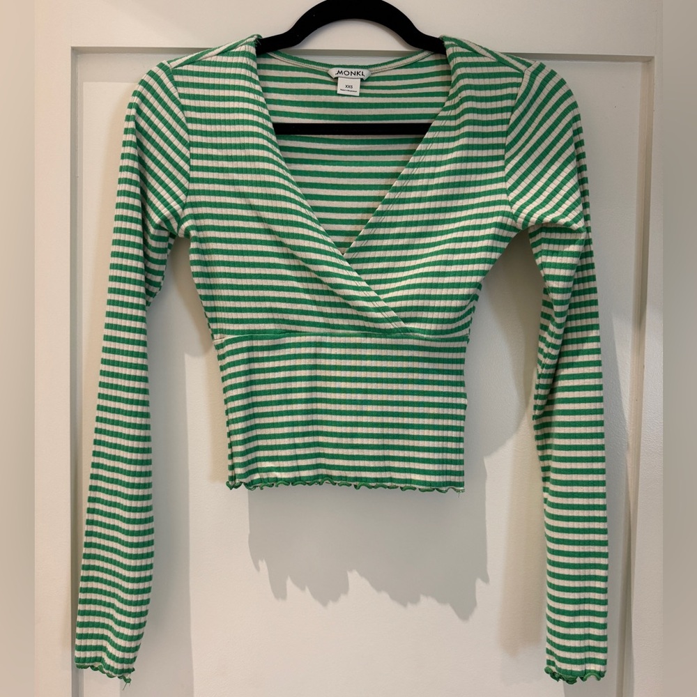 Brand new striped rib knit top!